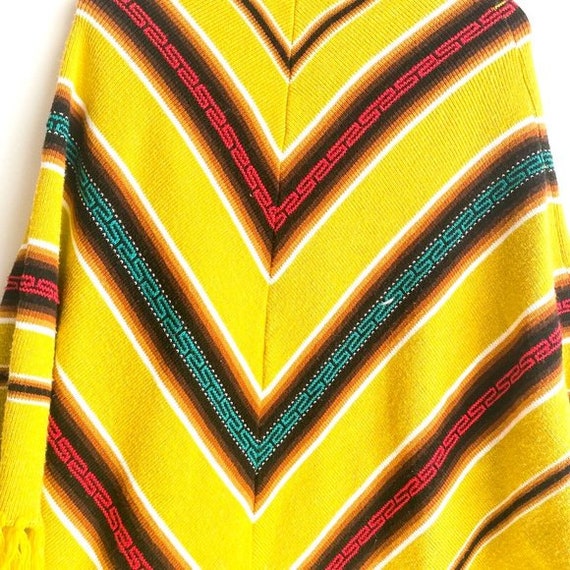 Vintage Acid Green Yellow Chartreuse Chevron Prin… - image 6