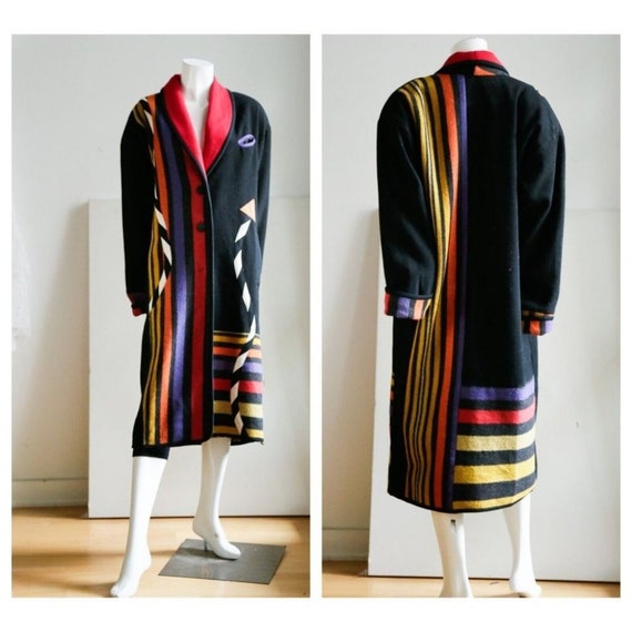Vintage Canvasbacks Wool Patchwork Colourful Blan… - image 1