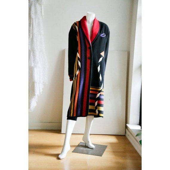 Vintage Canvasbacks Wool Patchwork Colourful Blan… - image 2