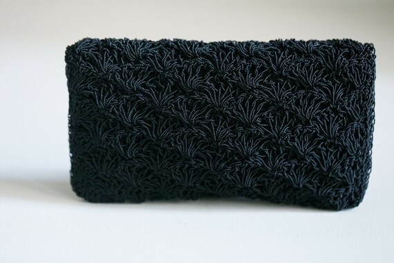 Black Crochet Look Beaded Japan Made Chic Little … - image 5