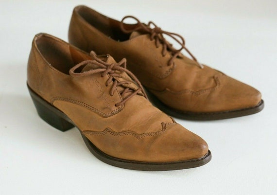 Vintage Nine West Nubuck Leather Western Lace Up B