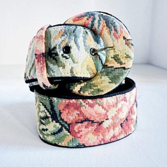 Vintage Tapestry Couch Print Grandma Style Belt - Etsy display picture 1