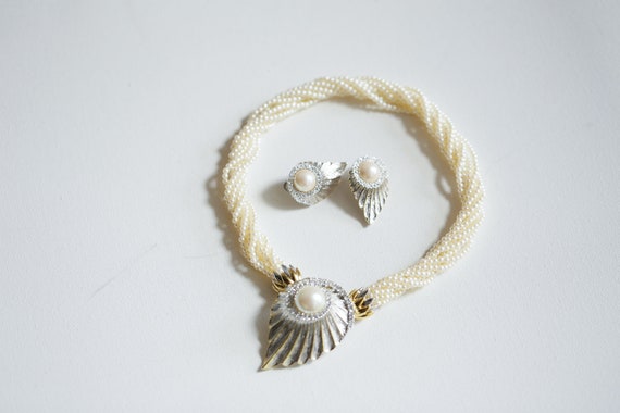 80s Butler Convertible Seed Pearl Statement Neckla