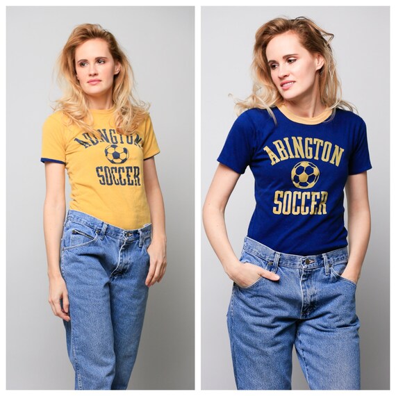 Reversible 70s Soccer Print T Shirt | Abington Soc