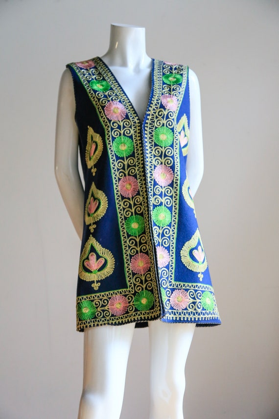 Boho Vest l Embroidered Vest | Wool Embroidered ve