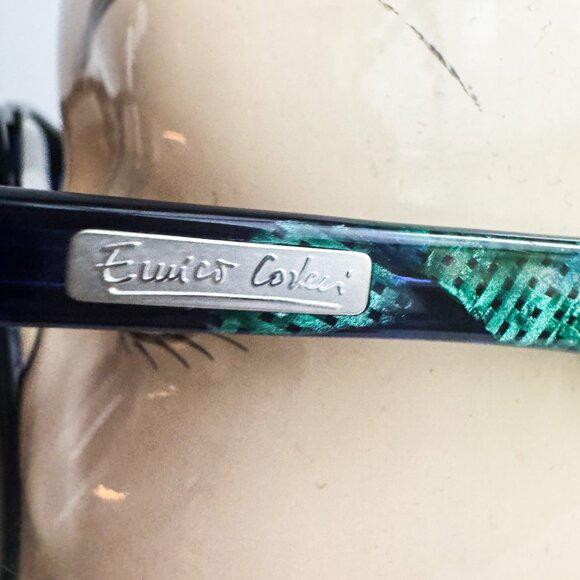 Vintage Enrico Coveri Green Abstract Print Eyeglasses Frames  display picture 2