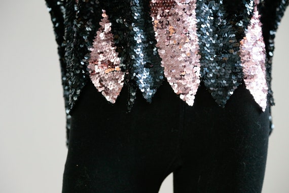 Black Pink Sequin Top |  Long Sleeves Sequin Top … - image 8