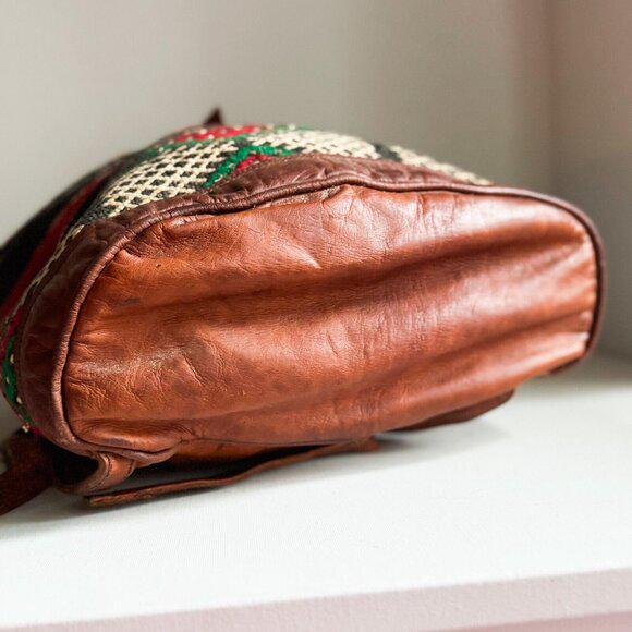 Vintage Handmade Ethnic Kilim Leather Large Backpack - Etsy display picture 3