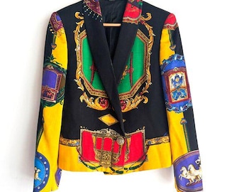 Vintage Gianni Versace Istante Colourful Baroque Silk Blazer