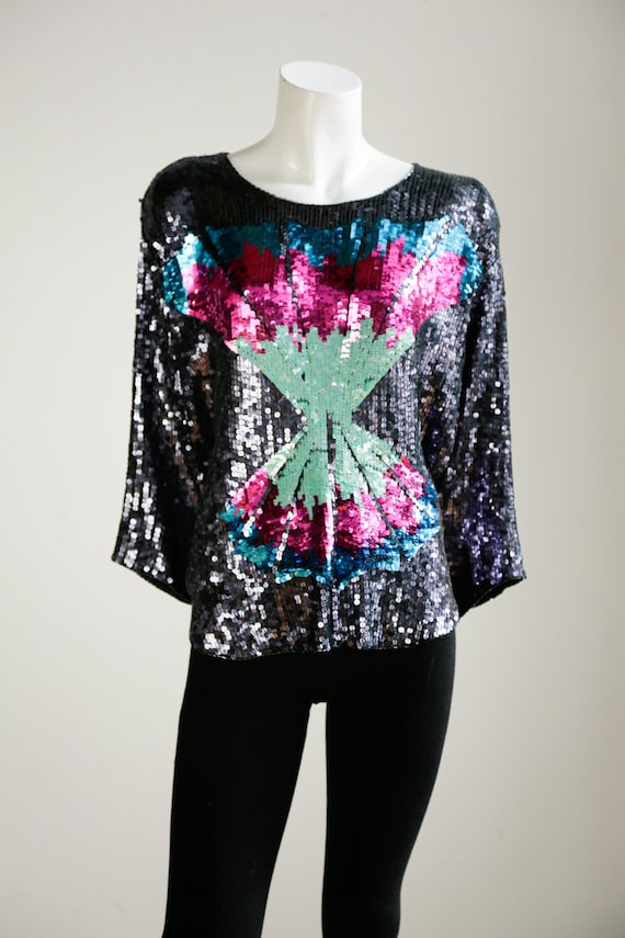 colourful sequin top