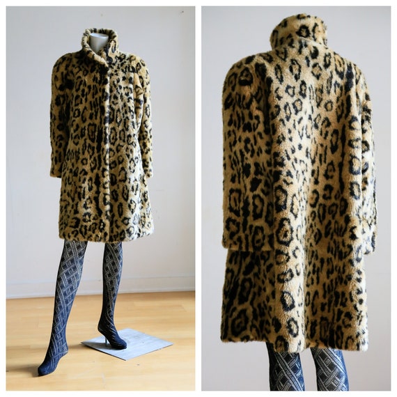 Animal Print Faux Fur Coat | Vintage Animal Print