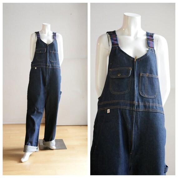 Big Bill Dead stock Dark Wash Denim Overalls w Zip