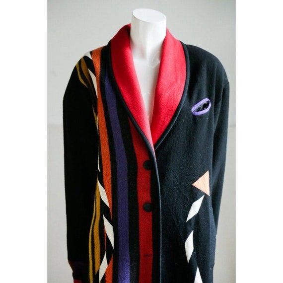 Vintage Canvasbacks Wool Patchwork Colourful Blan… - image 5