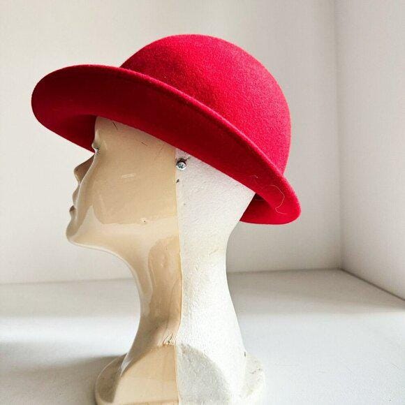 Vintage Lancaster Wool Felt Ladies Red Fedora L - Etsy display picture 3