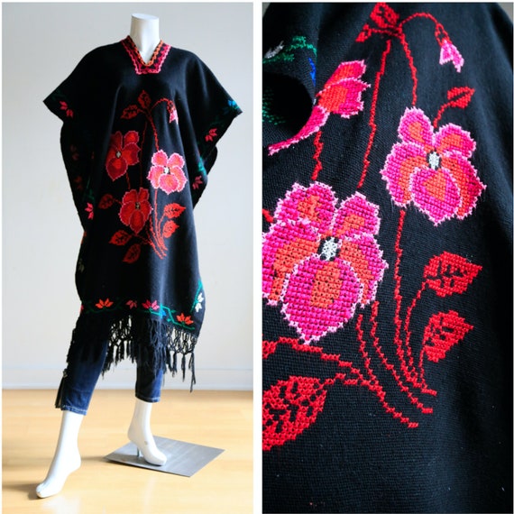 Pink Floral Boho Poncho | Pink Floral Festival Pon