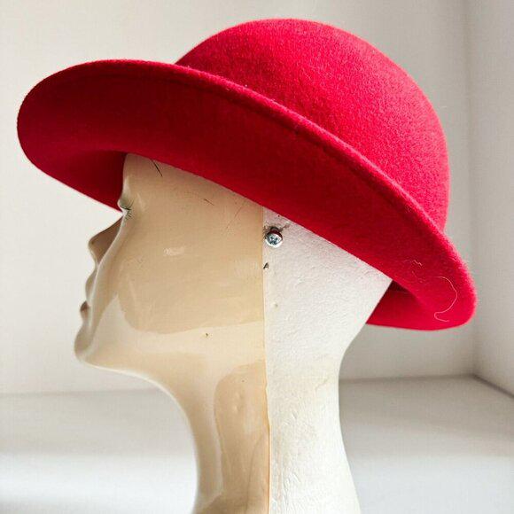 Vintage Lancaster Wool Felt Ladies Red Fedora L - Etsy display picture 3