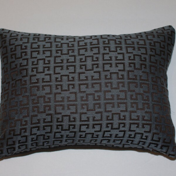 Urban Chic 12x16 Steel Blue Brown Gray Decorative Throw Lumbar Pillow