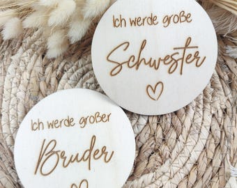 Wooden sign ∥ Milestone card ∥ I'm going to be a big sister / big brother ∥ Pregnancy announcement ∥ Birth ∥ Siblings ∥ Photoshoot