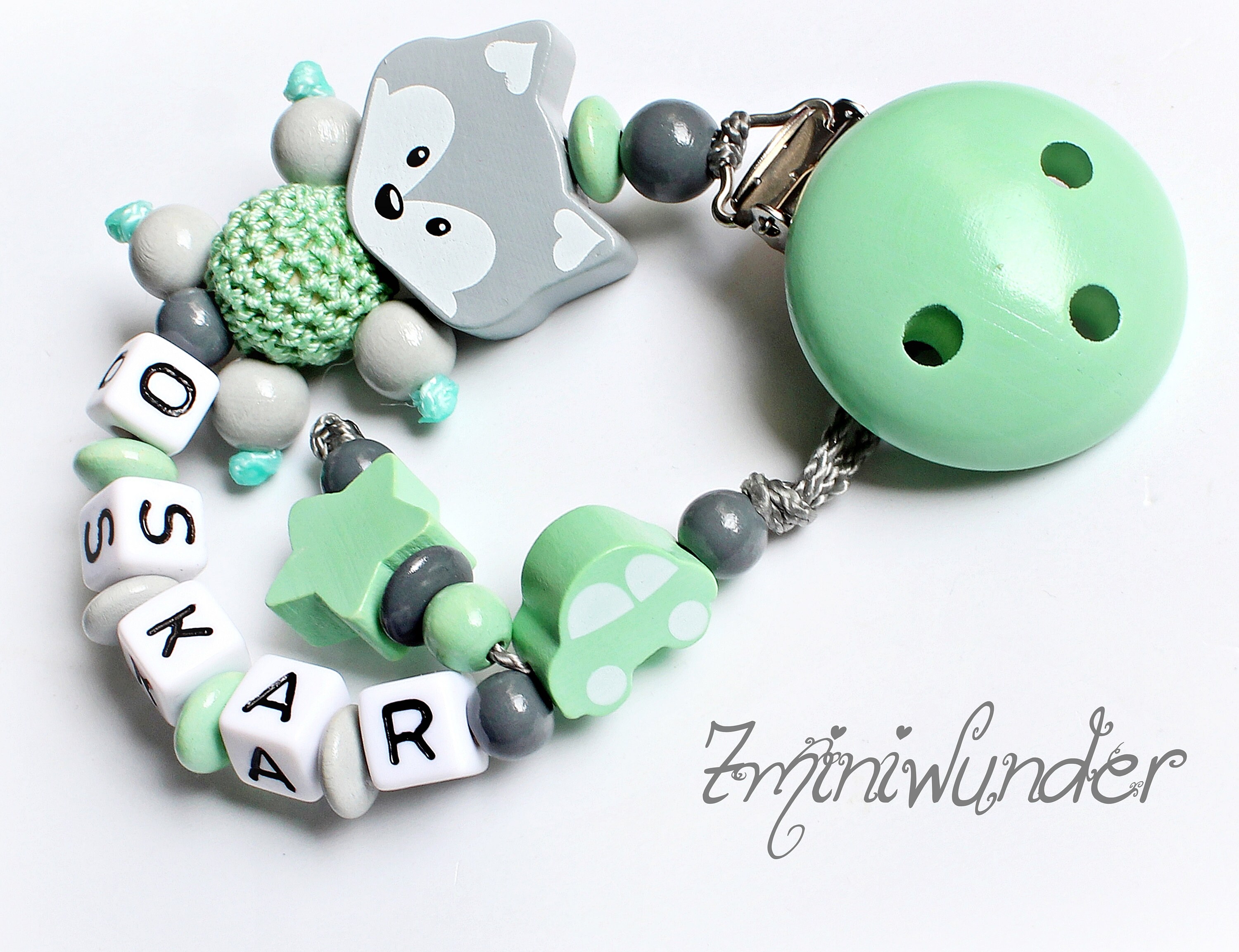Pacifier necklace pacifier necklace with name baby gift fox Etsy