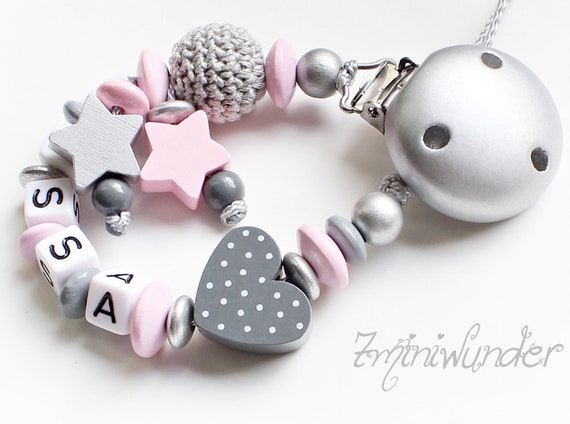 Personnel Chain With Namen Schnullerkette Mit Name Etsy