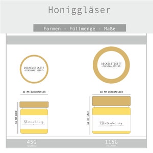 Bio Honig Gastgeschenke Bioland personalisiert Tischkarte Hochzeit Kommunion Konfirmation Danke Grundpreis 65,56Euro/1kg Bild 5