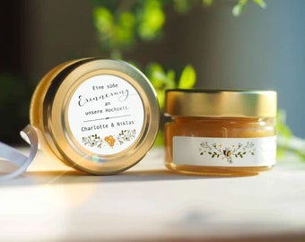 Organic honey party favors Bioland - personalized - basic price from 43.04 euros/1kg | Place card | wedding | Communion | Confirmation | Thanks