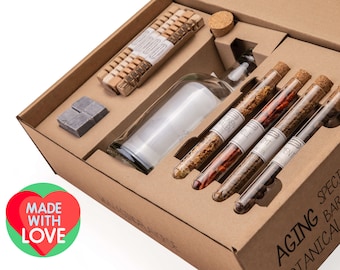 Rumcadeauset | Doe-het-zelf infusieset voor thuisgebruik of als cadeau | Maak je eigen rijpende rum | Verfijn je sterke drank met hout en botanische ingrediënten in een glas