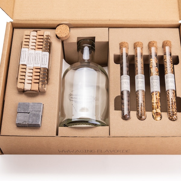 Coffret cadeau AGING & FLAVOR - Affinez le whisky, le gin and Co. en seulement 24 heures selon vos goûts personnels