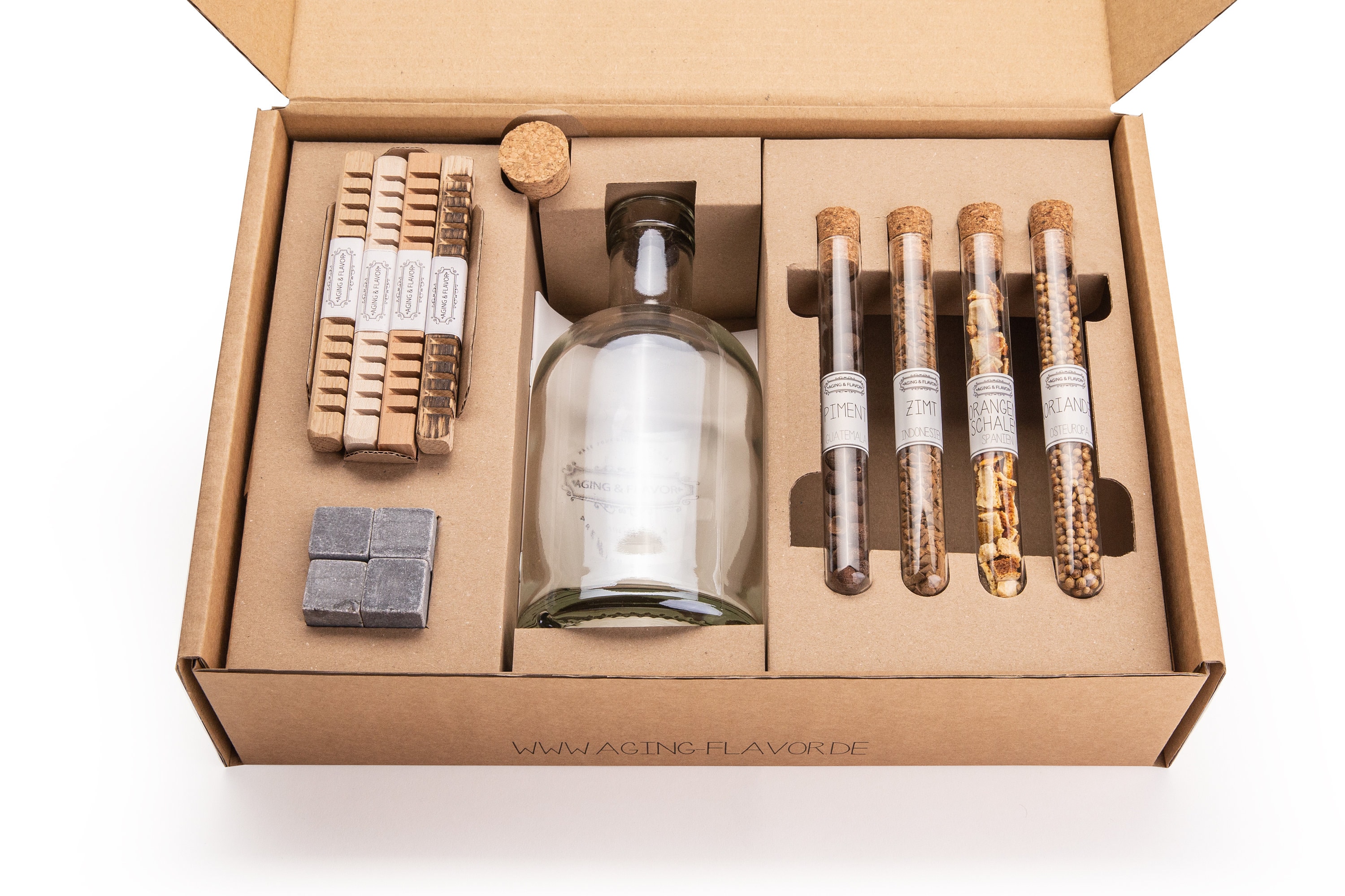 Coffret Cadeau Aging & Flavor - Affinez Le Whisky, Gin & Co. en Seulement 24 Heures Selon Vos Goûts 