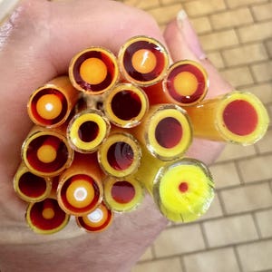 Fused glass murrini cane using Bullseye glass 90 COE -- &quot;Sunset&quot; - 1 oz packs