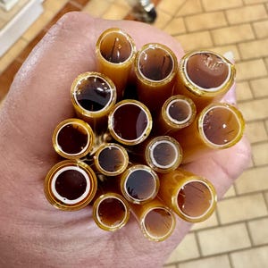 Fused glass murrini cane using Bullseye glass 90 COE -- Root Beer - 1 oz packs