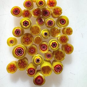 Fused glass murrini using Bullseye glass 90 COE -- Orange and Green styles - 1 oz packs