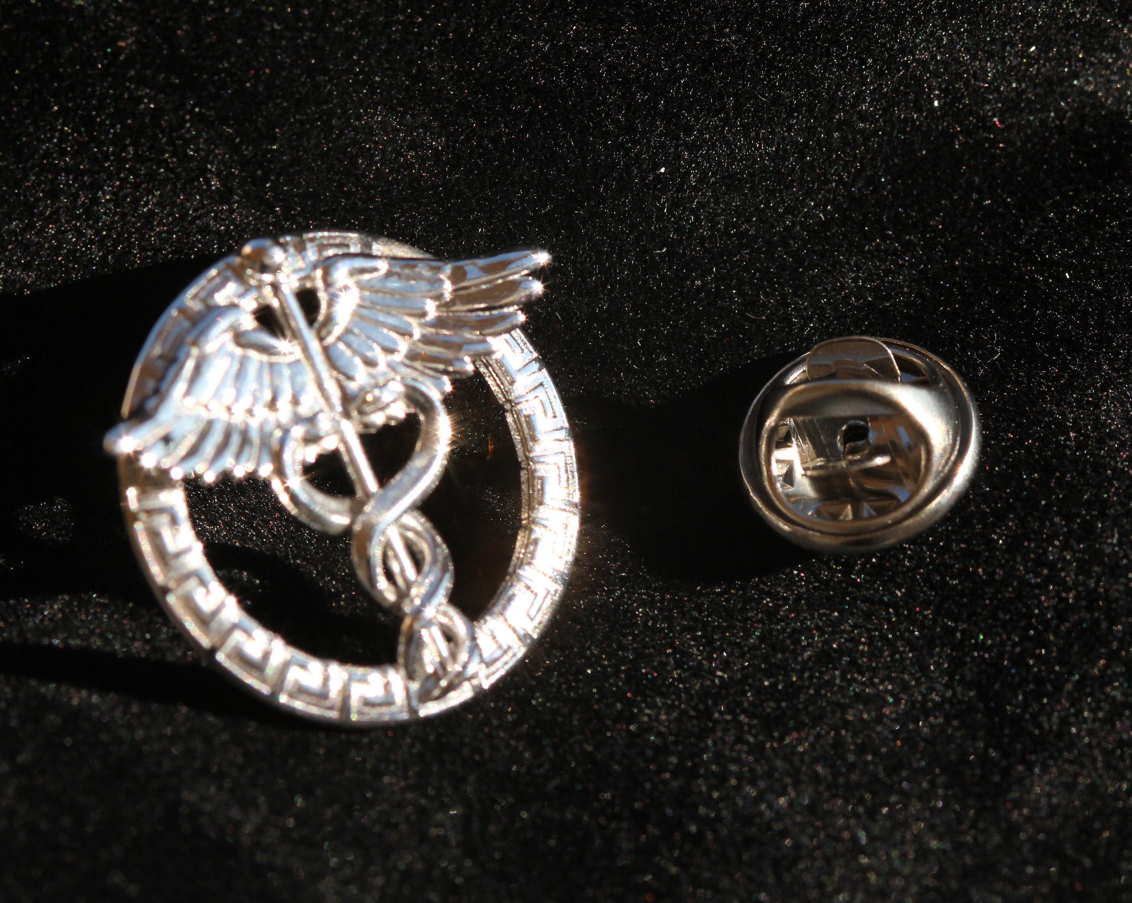 Medical Pin Sterling Silver Caduceus Lapel Pin Medical Etsy