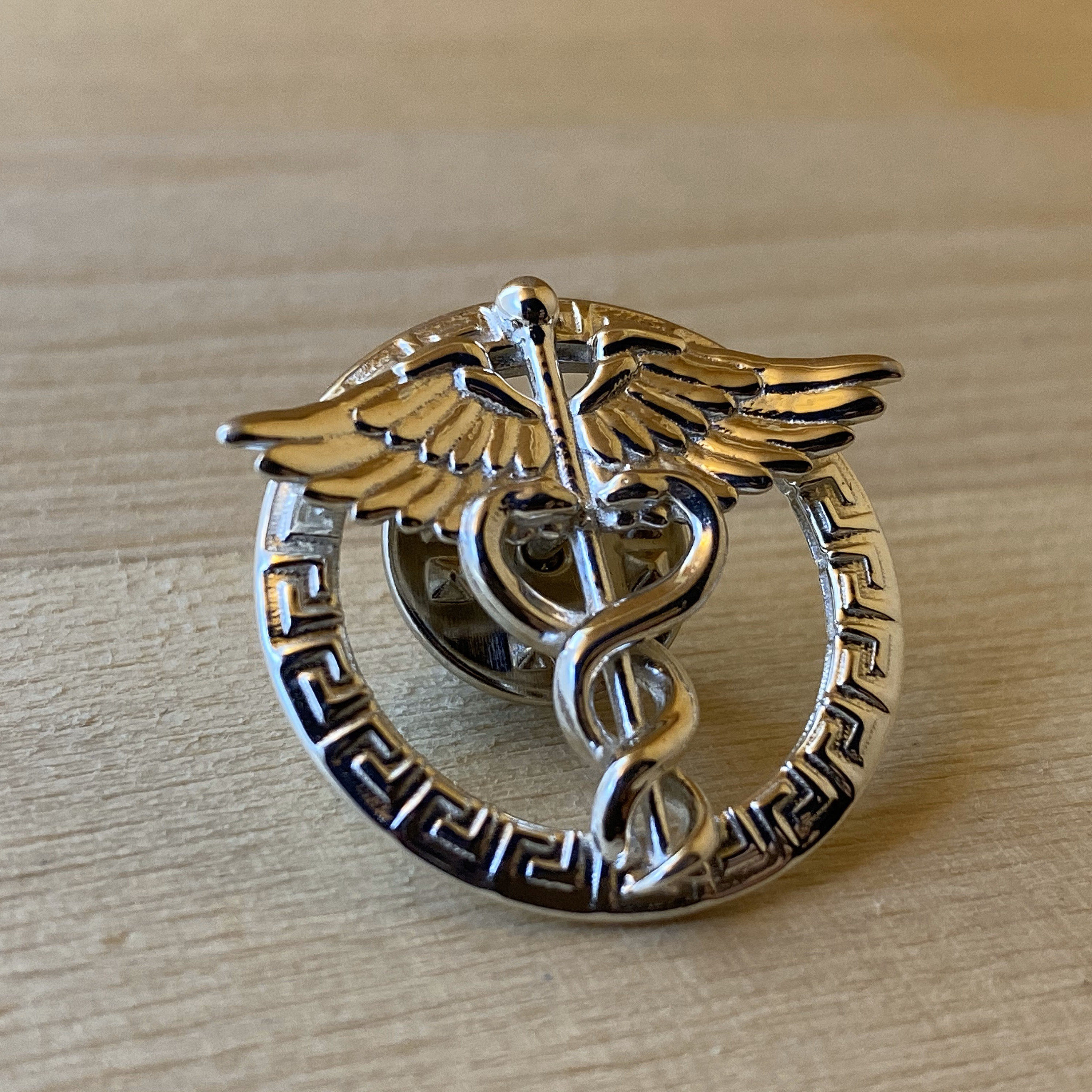 Medical Pin Sterling Silver Caduceus Lapel Pin Medical Etsy