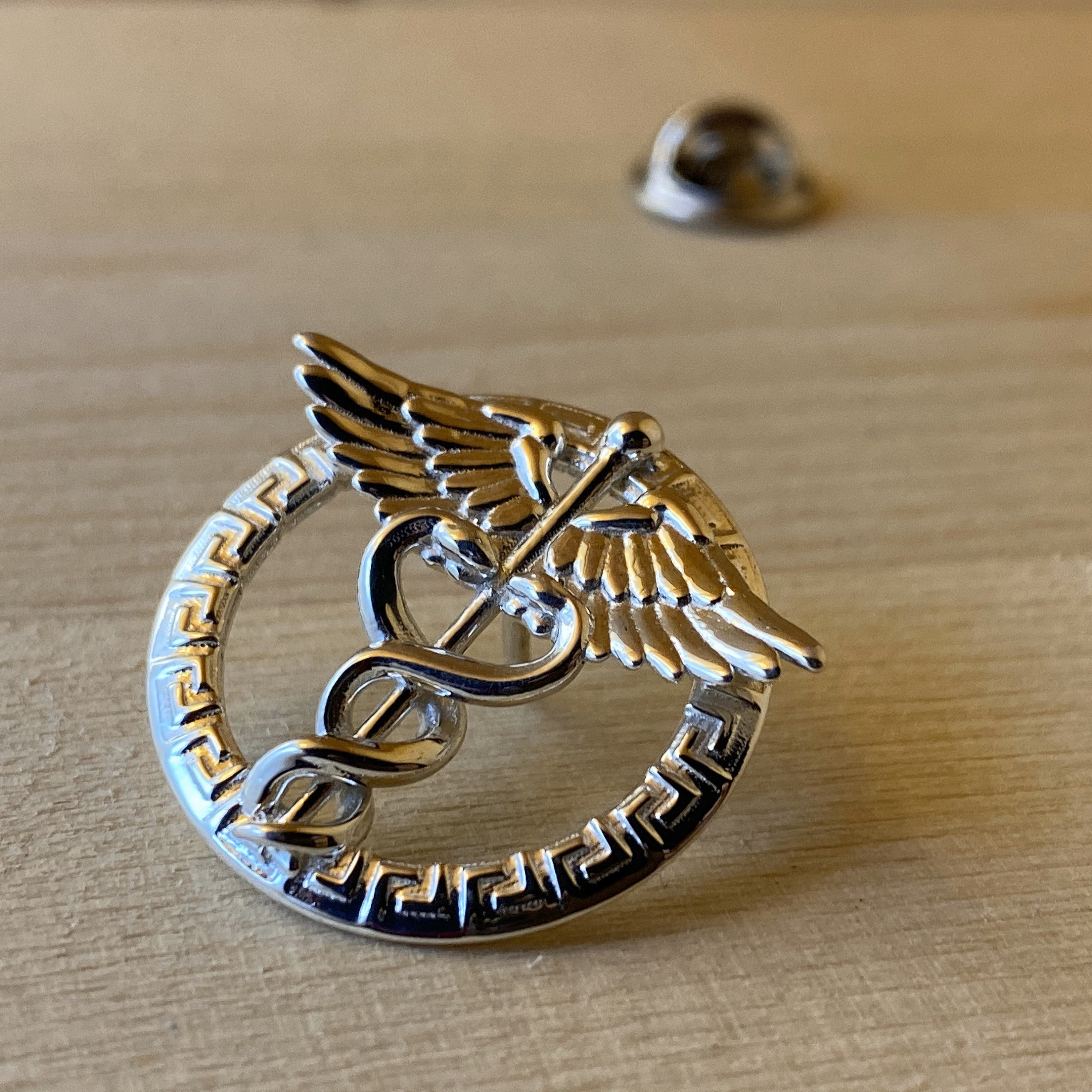 Medical Pin Sterling Silver Caduceus Lapel Pin Medical Etsy