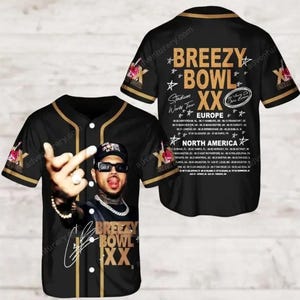 Custom Chris Brown Tour Jersey, Breezy Bowl Baseball Jersey, Breezy Bowl XX 2025