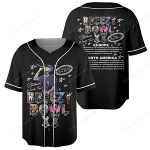 Vintage 2025 Chris Brown Tour Breezy Bowl XX Jersey, Chris Brown Graphic Jersey, Brown 2025 Shirt
