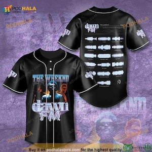 The Weeknd Dawn FM 3D Baseball Jersey, Retro Album-Inspired Fan Apparel