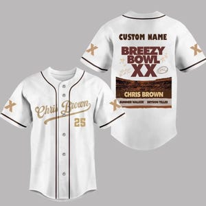 Personalized Chris Brown Breezy Bowl Baseball Jersey, Breezy Bowl XX 2025 Jersey