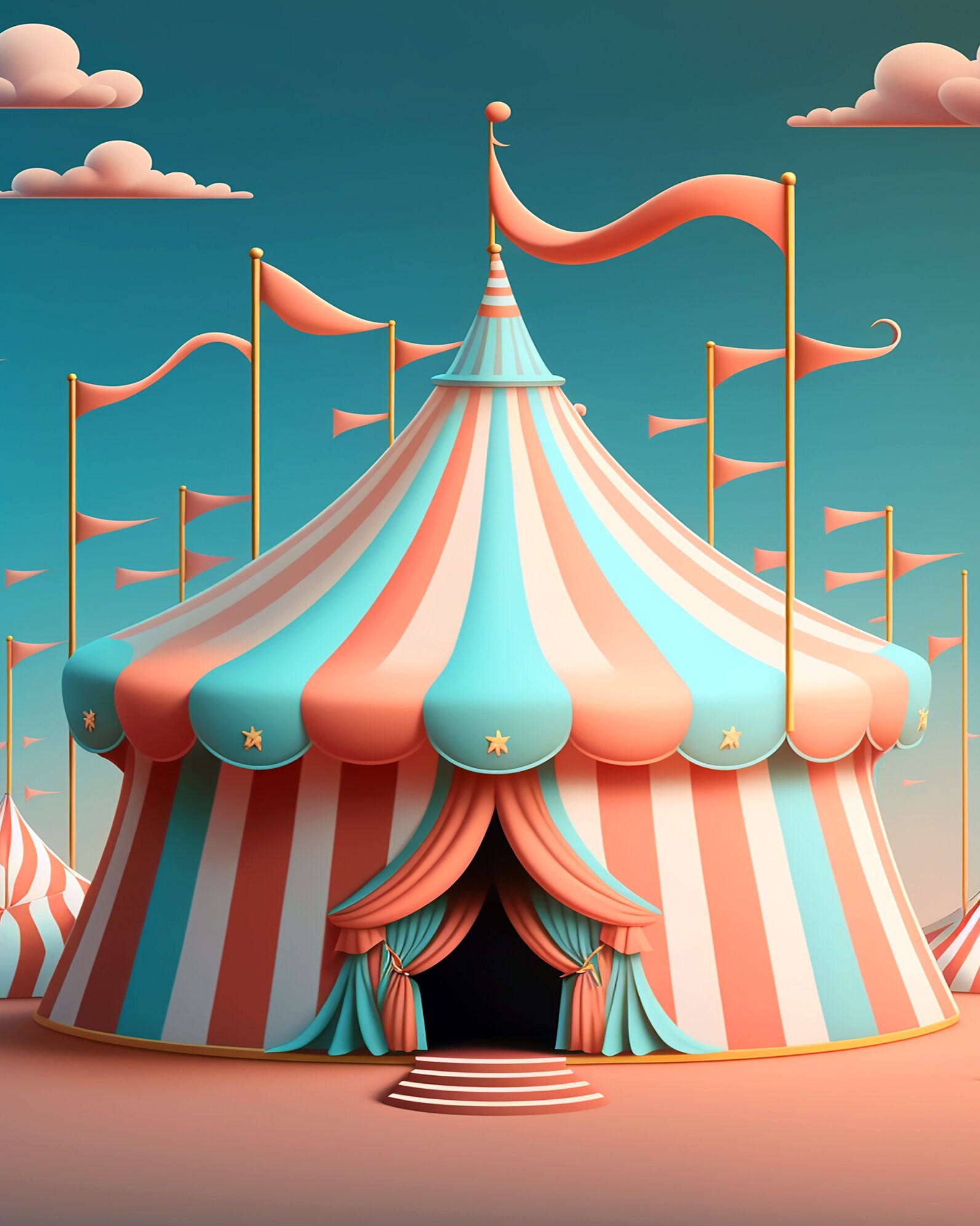Circus Tent Digital Print Instant Download Etsy