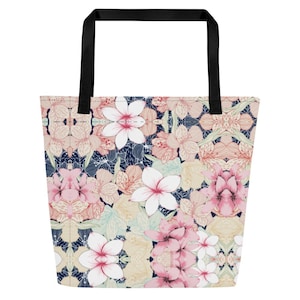 Hawaii Plumeria All-Over Print Große Tragetasche