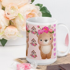 Valentine&#39;s Day Mug, Valentine&#39;s Heart Teddy Bear Mug