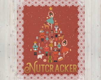 Nussknacker Decke, Weihnachtliche Kuscheldecke, Ballettdecke