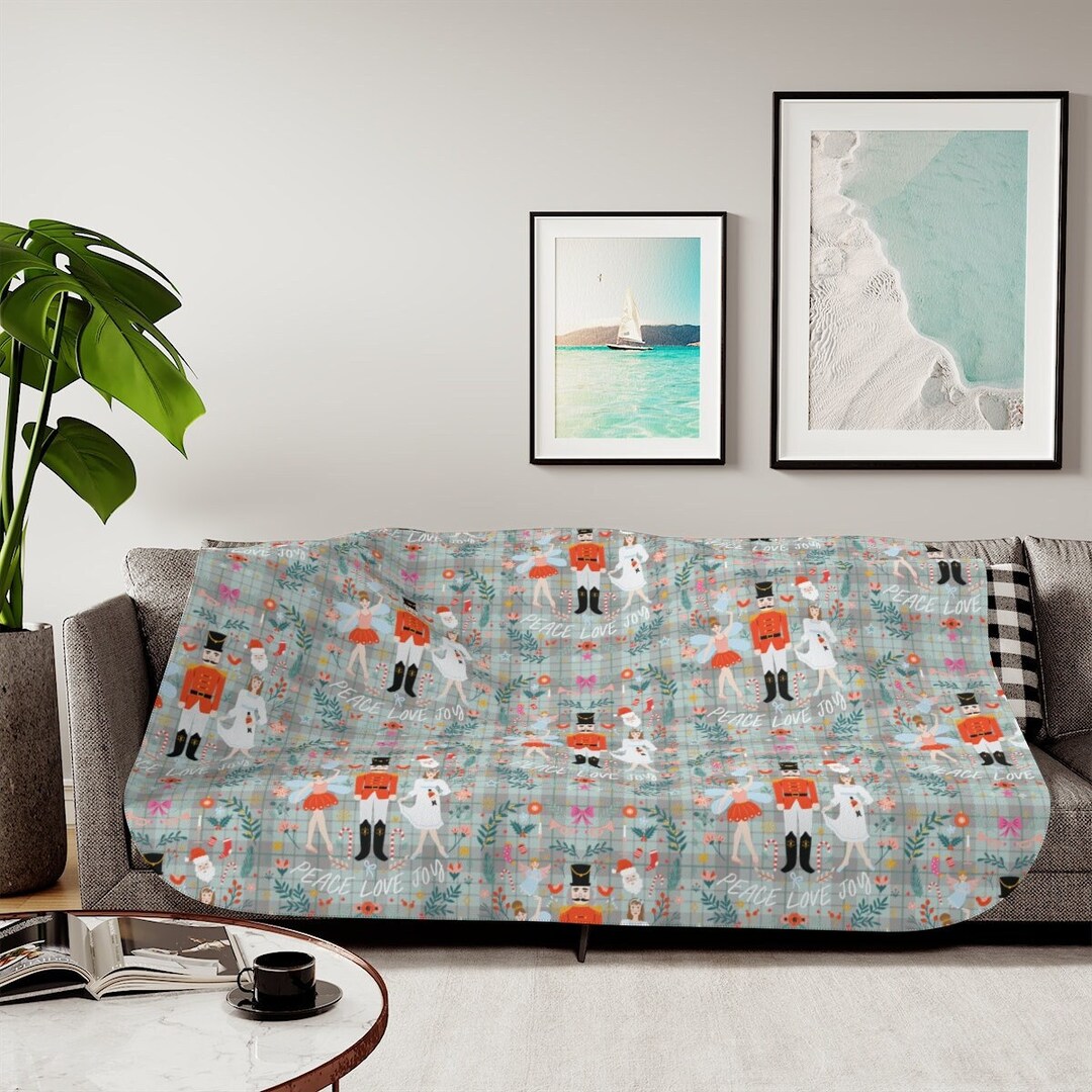 Sherpa Nutcracker Christmas Blanket, Two Colors 60x80 Etsy