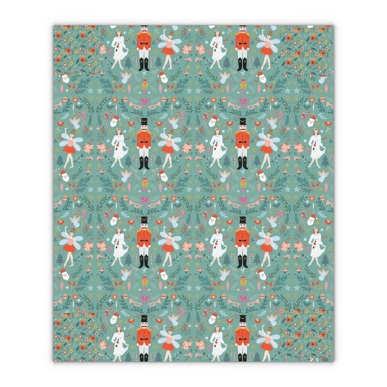 Nutcracker Gift Wrapping Paper Sheets 1pc Christmas Tree Etsy