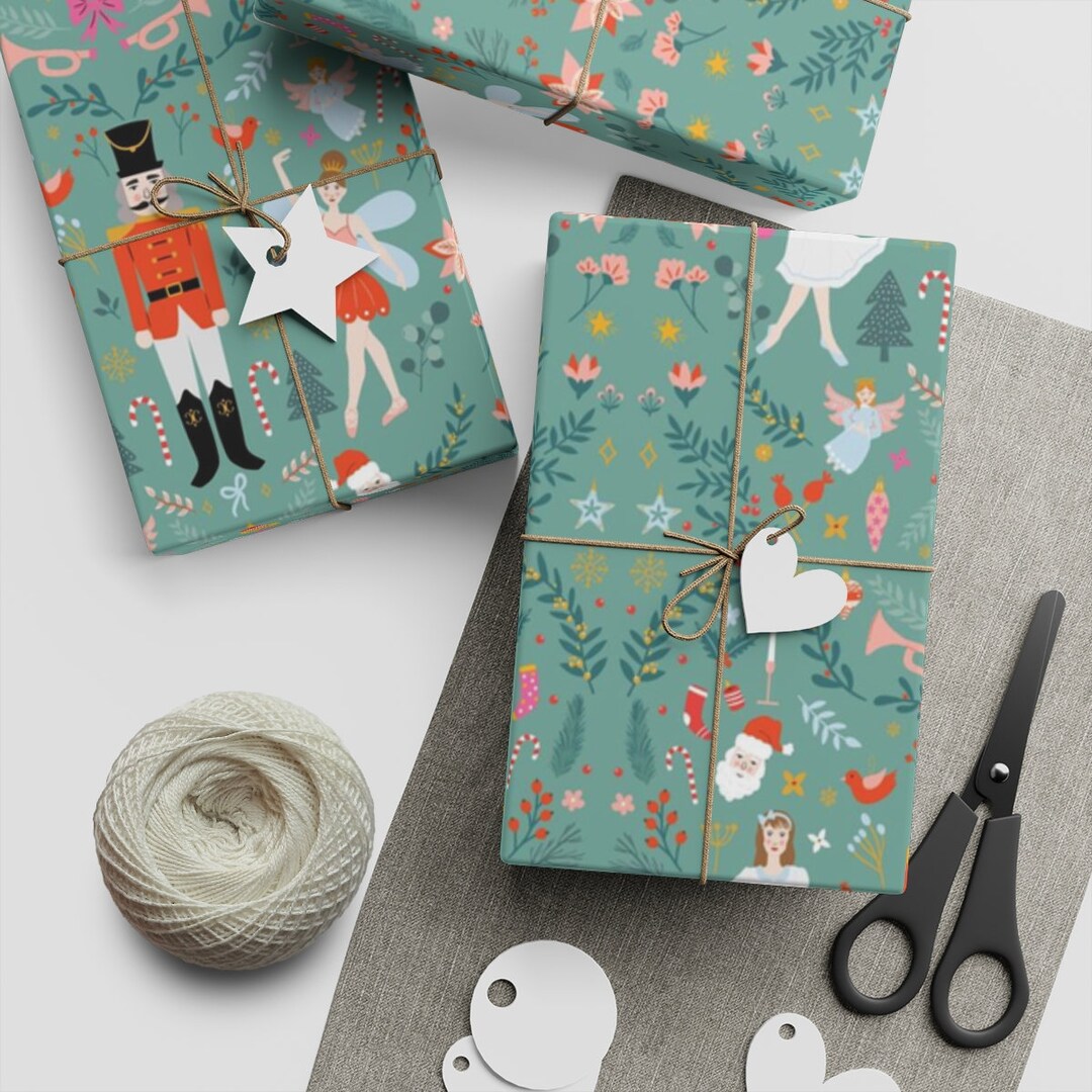 Nutcracker Gift Wrapping Paper Sheets 1pc Christmas Tree Etsy