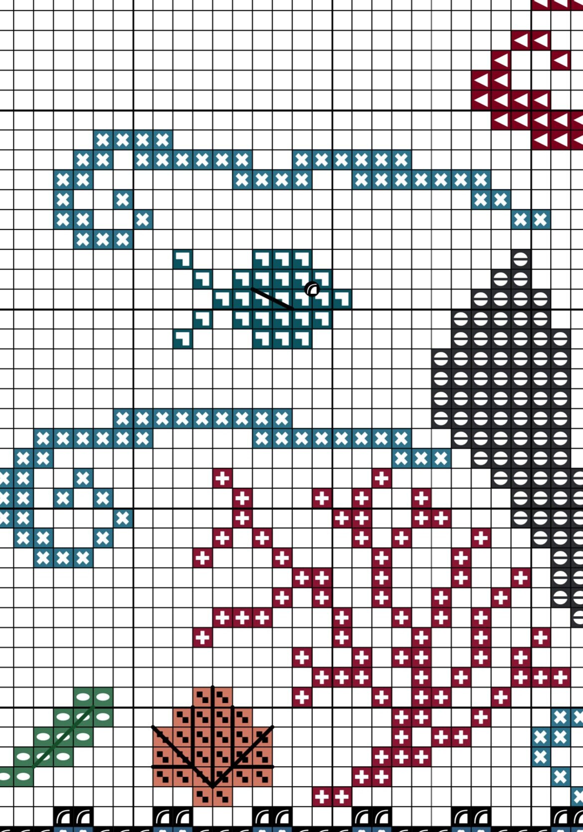 Mermaid Sea Life Cross Stitch Pattern (PDF) - Etsy