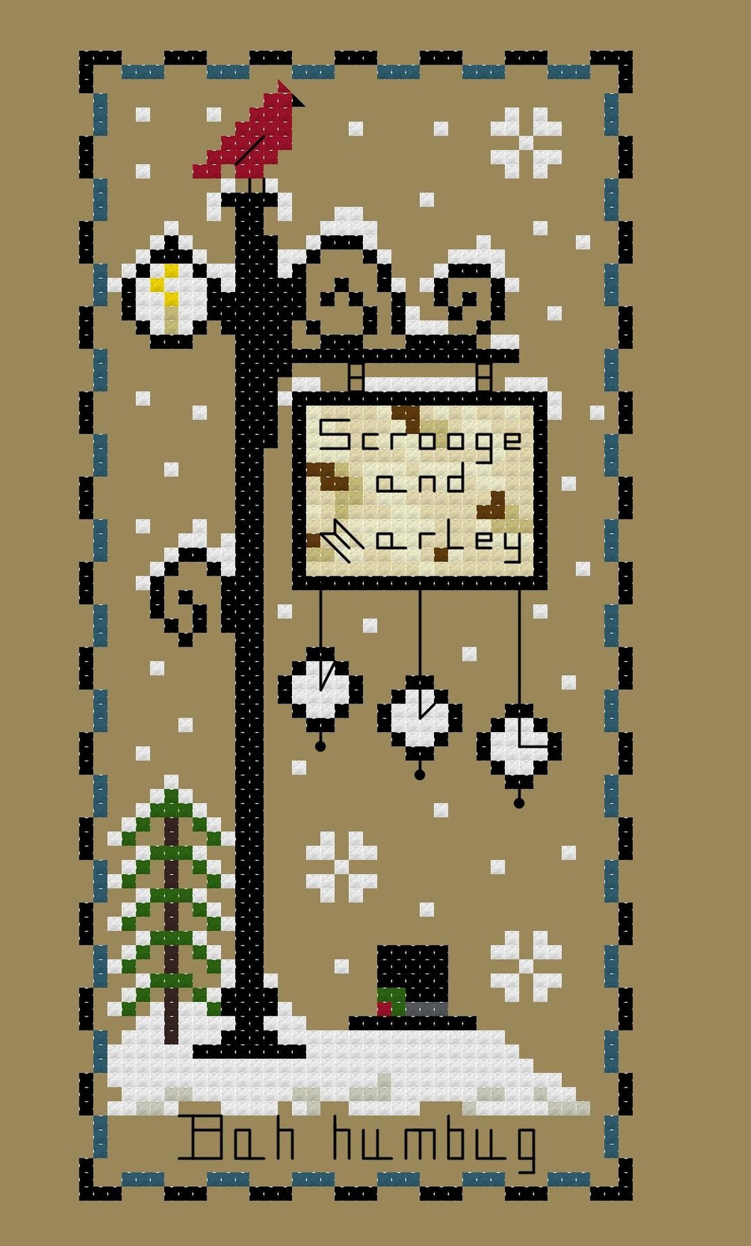 PDF, Scrooge Sign Cross Stitch Pattern, Scrooge and Marley, A Christmas ...