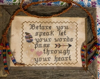 PDF, Inspirational Quote, Cross Stitch Quote, Primitive Cross Stitch, Heart Quotes, Cross Stitch Patterns, Primitive Quotes