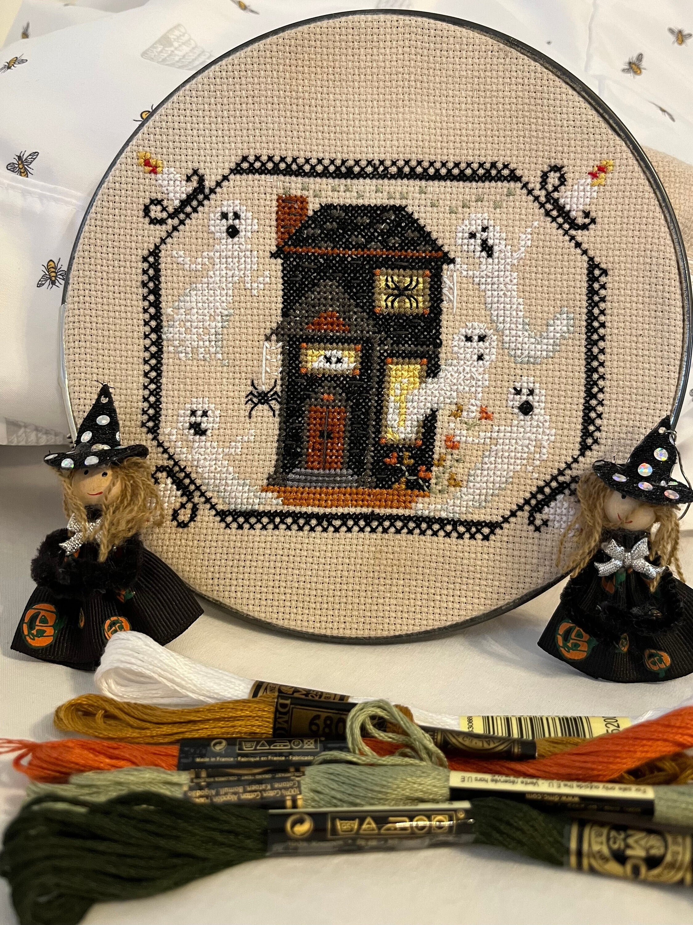 Ghostly Home Cross Stitch Pattern, Halloween Haunted House (PDF Pattern ...